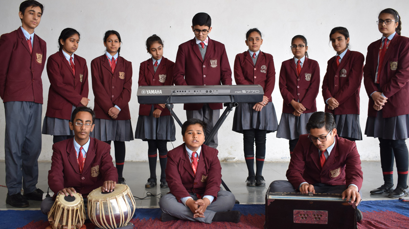 Students participating in a vocal music and singing session at St. Anthony's School Hisar